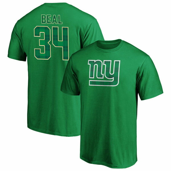 ファナティクス メンズ Tシャツ トップス New York Giants Fanatics Branded Emerald Plaid Personalized Name & Number T Shirt Green