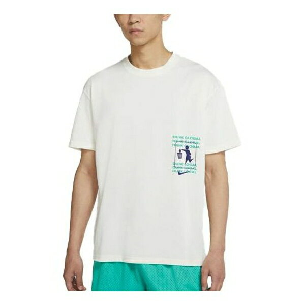 Nike ナイキ メンズ スニーカー 【Nike Printing Basketball Sports Round Neck Short Sleeve White DJ1577-901】 サイズ US_M_3XL