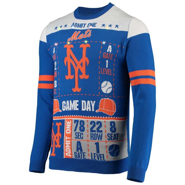 フォコ メンズ シャツ トップス New York Mets FOCO Ticket LightUp Ugly Sweater Royal