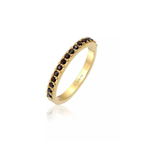 楽天asty【送料無料】 エリジャーマニー レディース リング アクセサリー Ring Band Memoire Crystals Gold Plated Black