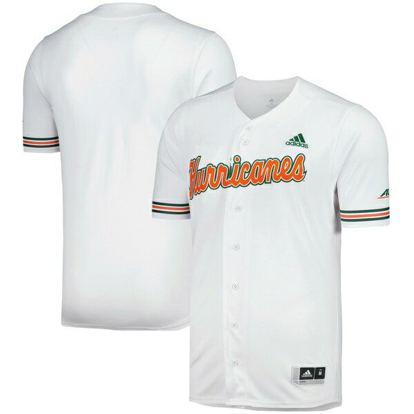 アディダス メンズ ユニフォーム トップス Miami Hurricanes adidas Replica Baseball Jersey White