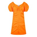 【送料無料】 ガニー レディース ワンピース トップス Cotton Poplin Mini Dress Vibrant Orange