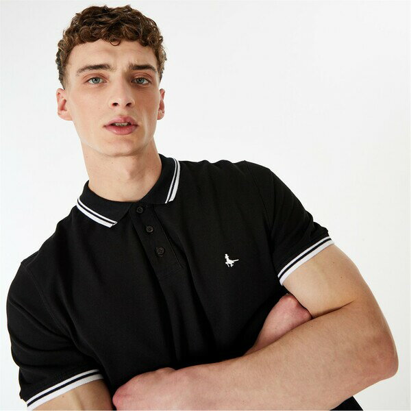  ジャック ウィルス メンズ ポロシャツ トップス Edgeware Tipped Polo Black