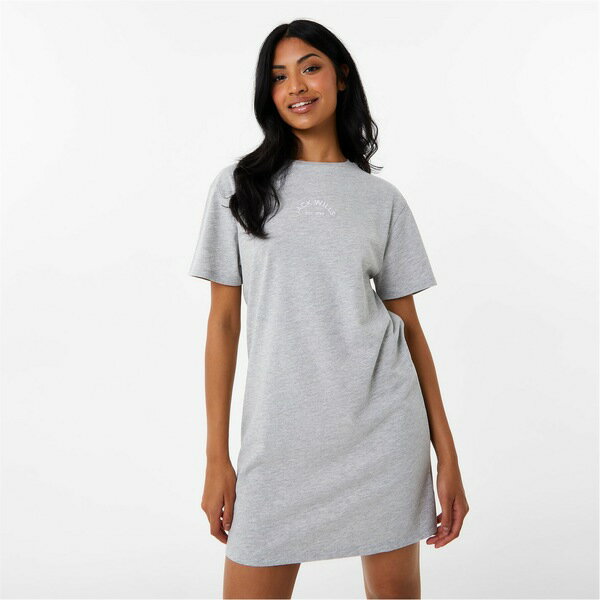 yz WbN EBX fB[X TVc gbvX Logo T-Shirt Dress Grey Marl