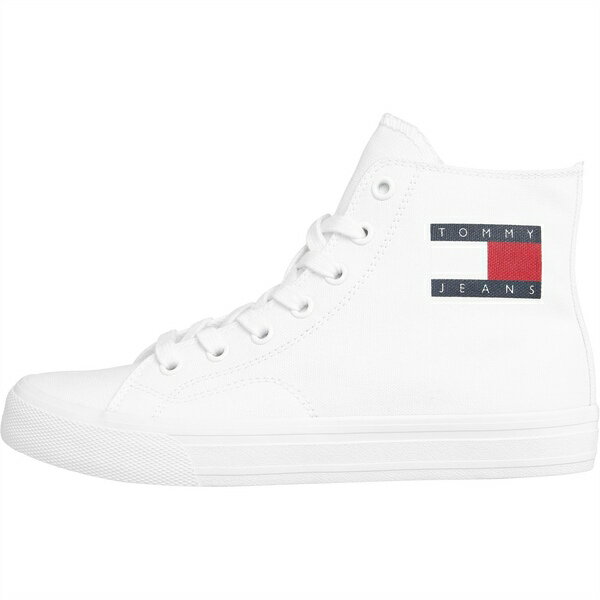 【送料無料】 トミーヒルフィガー レディース スニーカー シューズ High Top Canvas Trainers White