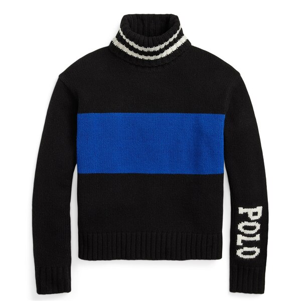 【送料無料】 ラルフローレン レディース ポロシャツ トップス Colourblock Polo Neck Sweater Black Multi