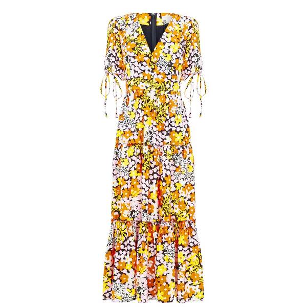 ̵ ƥåɥ١ ǥ ԡ ȥåץ Safiree Midi Dress Yellow Floral