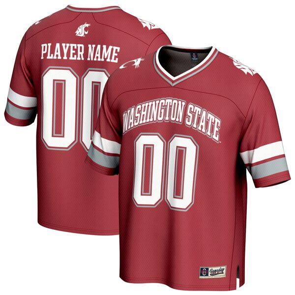 ゲームデイグレーツ メンズ ユニフォーム トップス Washington State Cougars GameDay Greats Unisex NIL PickAPlayer Football Fashion Jersey Crimson
