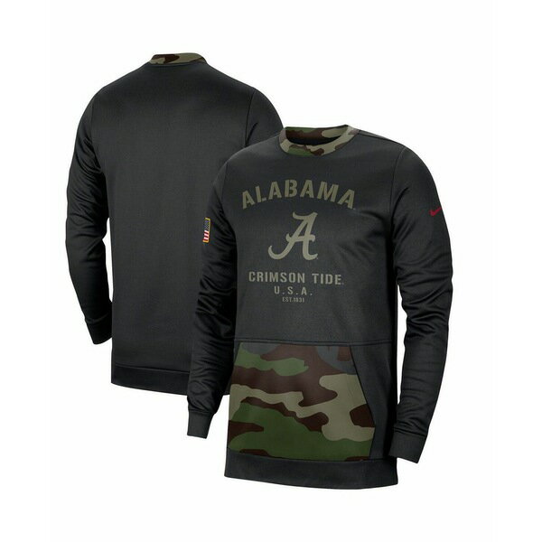 ナイキ メンズ パーカー・スウェットシャツ アウター Men's Black, Camo Alabama Crimson Tide Militar..