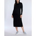 マザーフッドマタニティ レディース ワンピース トップス Women's Crew Neck Rib Knit Long Sleeve Column Dress...