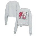 ジャンクフード レディース パーカー・スウェットシャツ アウター Chicago Bulls Junk Food Women's NBA x MTV I Want My Cropped Fleece Pullover Sweatshirt Heathered Gray