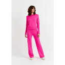 シンティアンドパーカー レディース カジュアルパンツ ボトムス Women's Chinti & Parker Wool-Cashmere Wide-Leg Track Pants Hot pink