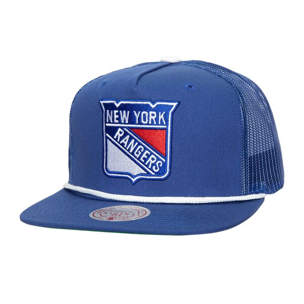 ミッチェル＆ネス ミッチェル&ネス メンズ 帽子 アクセサリー New York Rangers Mitchell & Ness Roper Trucker Snapback Hat Blue