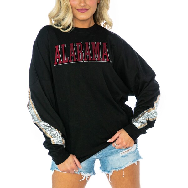 楽天astyゲームデイ レディース Tシャツ トップス Alabama Crimson Tide Gameday Couture Women's Guess Who's Back Long Sleeve TShirt Black