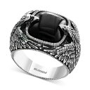 エフィー コレクション レディース リング アクセサリー EFFY® Men's Onyx Eagle Ring (10 ct. t.w.) in Sterling Silver Silver