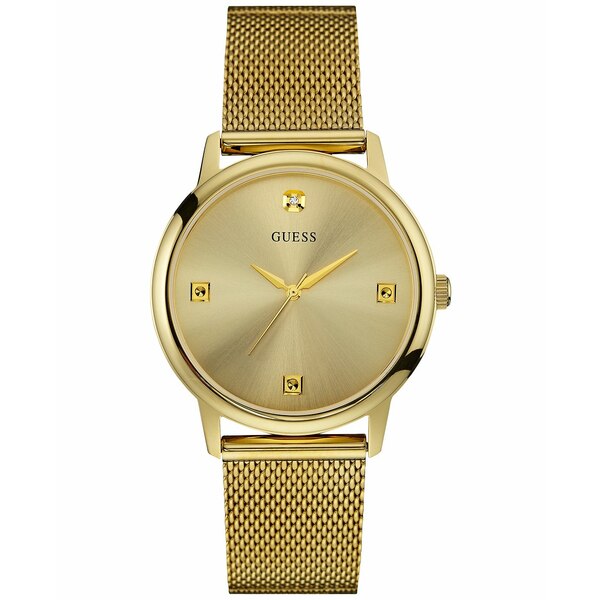 ゲス レディース 腕時計 アクセサリー Men's Diamond Accent Gold-Tone Stainless Steel Mesh Bracelet Watch 40mm U0280G3 Gold