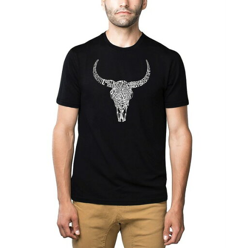 エルエーポップアート メンズ Tシャツ トップス Men's Premium Word Art T-Shirt - Texas Skull Black エルエーポップアート メンズ Tシャツ トップス Men's Premium Word Art T-Shirt - Texas Skull Black