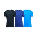 ギャラクシーバイハルビック メンズ Tシャツ トップス Men's Crewneck T-Shirts, Pack of 3 Navy-Royal-Aqua