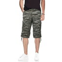 エックスレイ メンズ カジュアルパンツ ボトムス Men's Belted Capri Cargo Shorts Sage Camo