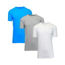 ギャラクシーバイハルビック メンズ Tシャツ トップス Men's Crewneck T-Shirts, Pack of 3 Aqua-Heather Gray-White