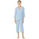 ラルフローレン レディース 帽子 アクセサリー Womens 3/4 Sleeve Cotton Notch Collar Capri Pant Pajama ...