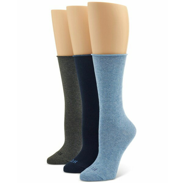 ҥ塼 ǥ   Women's 3-Pk. Roll Top Socks Denim heather/navy/g...