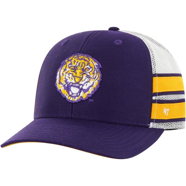 フォーティーセブン メンズ 帽子 アクセサリー LSU Tigers '47 Straight Eight Adjustable Trucker Hat Purple