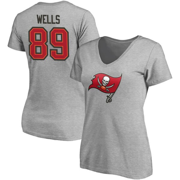 ファナティクス レディース Tシャツ トップス Tampa Bay Buccaneers Fanatics Branded Women's Team Authentic Custom VNeck TShirt Gray