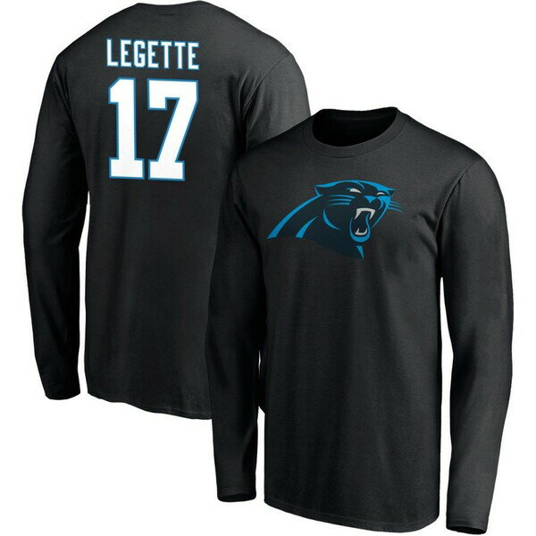 ファナティクス メンズ Tシャツ トップス Carolina Panthers Fanatics Branded Team Authentic Personalized Name Number Long Sleeve TShirt Black