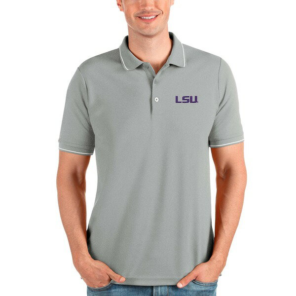 AeBOA Y |Vc gbvX LSU Tigers Antigua Affluent Polo Gray