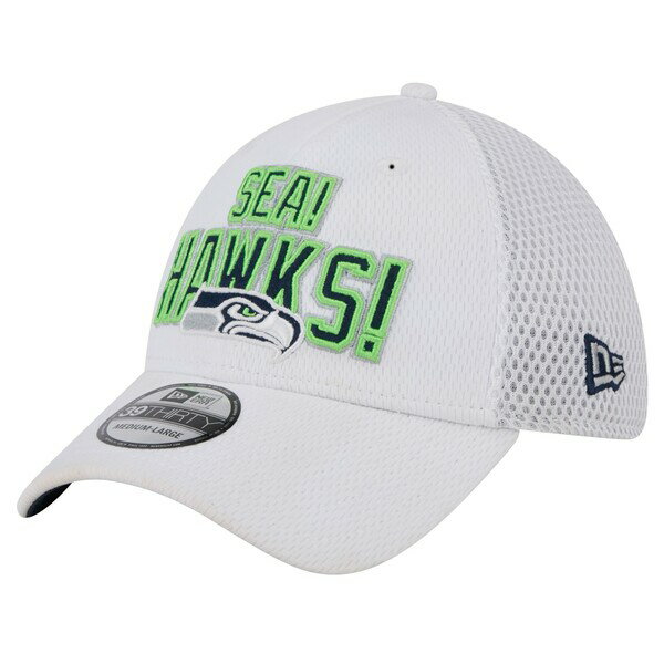 ニューエラ メンズ 帽子 アクセサリー Seattle Seahawks New Era Breakers 39THIRTY Flex Hat White