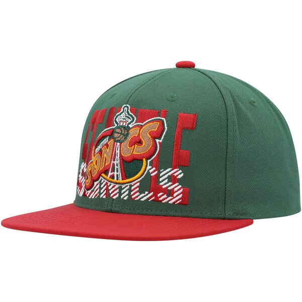 ミッチェル＆ネス ミッチェル&ネス メンズ 帽子 アクセサリー Seattle SuperSonics Mitchell & Ness SOUL Cross Check Snapback Green