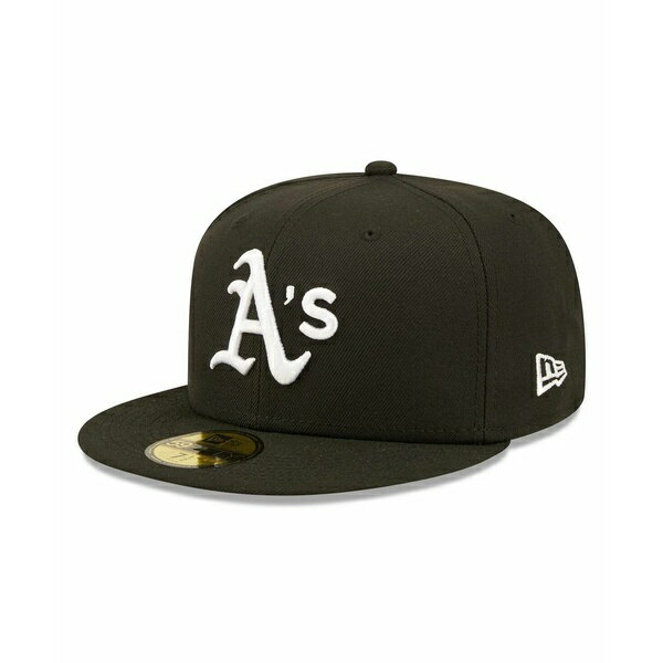 あくまで ニューエラ メンズ 帽子 アクセサリー Men's Black Oakland Athletics Team Logo 59FIFTY Fitted Hat Black：asty がある