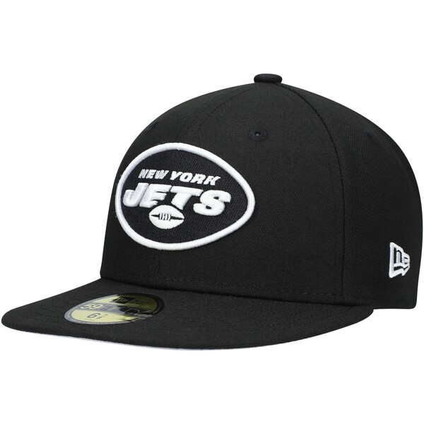 ニューエラ メンズ 帽子 アクセサリー New York Jets New Era BDub Logo 59FIFTY Fitted Hat Black