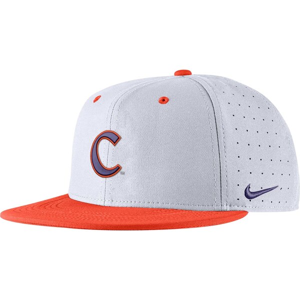 ナイキ メンズ 帽子 アクセサリー Clemson Tigers Nike Aero True Baseball Performance Fitted Hat White