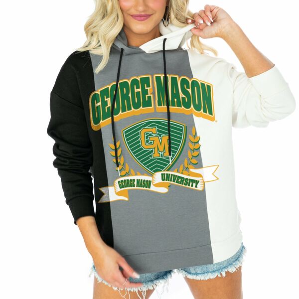 ゲームデイ レディース パーカー・スウェットシャツ アウター George Mason Patriots Gameday Couture Women's Hall Of Fame Color Block Pullover Hoodie Black