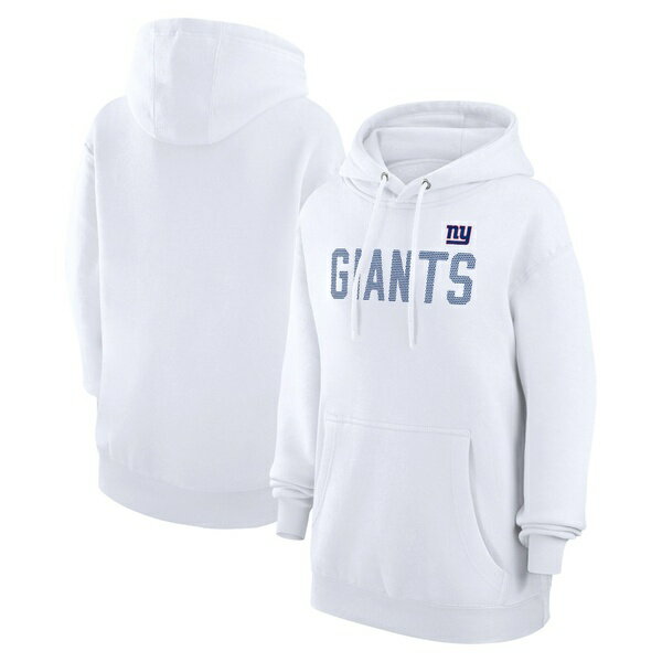 カールバンクス レディース パーカー スウェットシャツ アウター New York Giants GIII 4Her by Carl Banks Women 039 s Dot Print Pullover Hoodie White