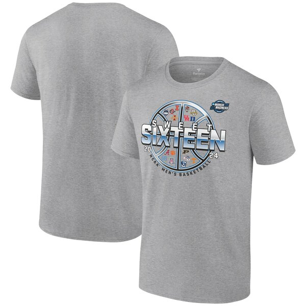 ファナティクス メンズ Tシャツ トップス Fanatics Branded 2024 NCAA Men 039 s Basketball Tournament March Madness Sweet Sixteen Catch and Shoot T Shirt Heather Gray
