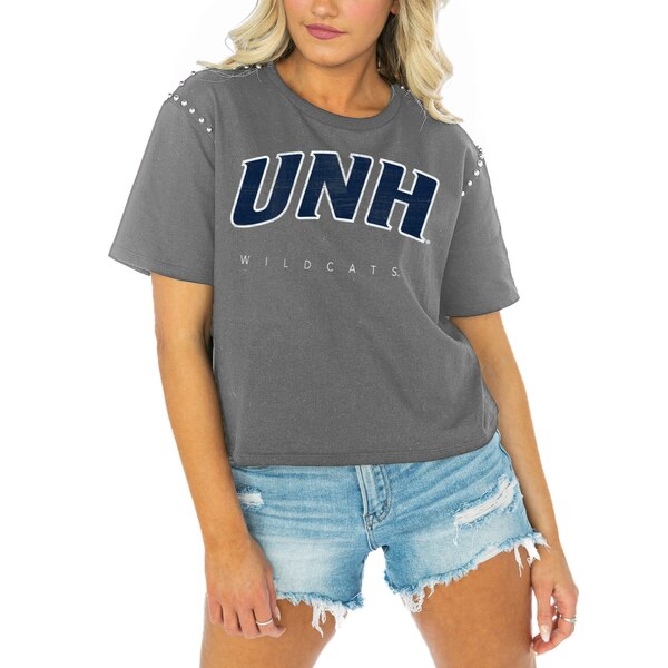 ゲームデイ レディース Tシャツ トップス New Hampshire Wildcats Gameday Couture Women's After Party Cropped TShirt Gray