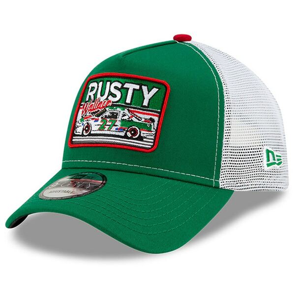 ニューエラ メンズ 帽子 アクセサリー Rusty Wallace New Era Legends 9FORTY AFrame Adjustable Trucker Hat Green/White