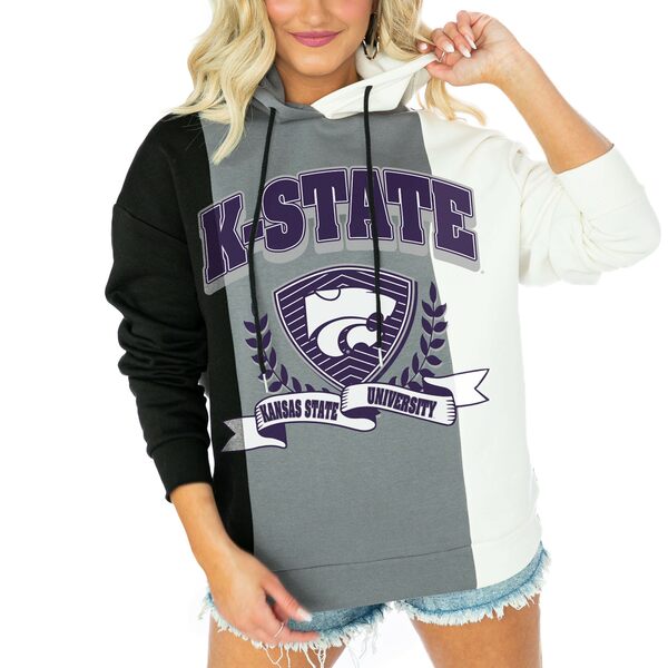 楽天astyゲームデイ レディース パーカー・スウェットシャツ アウター Kansas State Wildcats Gameday Couture Women's Hall Of Fame Color Block Pullover Hoodie Black