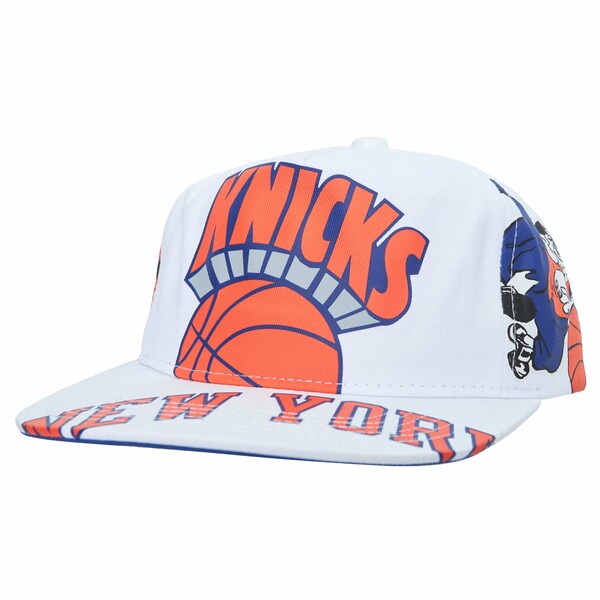 ミッチェル＆ネス ミッチェル&ネス メンズ 帽子 アクセサリー New York Knicks Mitchell & Ness Hardwood Classics In Your Face Deadstock Snapback Hat White