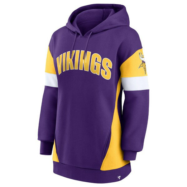 ファナティクス レディース パーカー・スウェットシャツ アウター Minnesota Vikings Fanatics Branded Women's Lock It Down Pullover Hoodie Purple/Gold 2