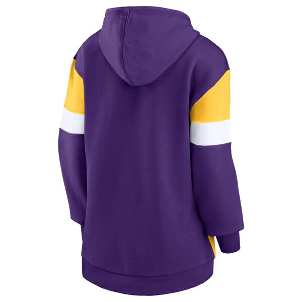 ファナティクス レディース パーカー・スウェットシャツ アウター Minnesota Vikings Fanatics Branded Women's Lock It Down Pullover Hoodie Purple/Gold 3