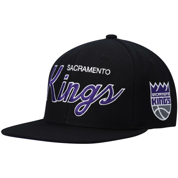 ミッチェル＆ネス ミッチェル&ネス メンズ 帽子 アクセサリー Sacramento Kings Mitchell & Ness Hardwood Classics Script 2.0 Snapback Hat Black