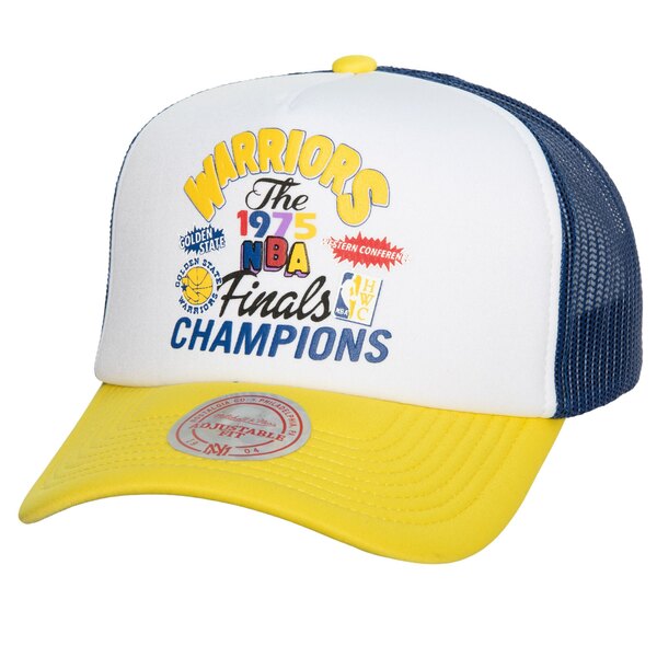 ミッチェル ネス メンズ 帽子 アクセサリー Golden State Warriors Mitchell Ness Hardwood Classics SOUL Champs Fest Trucker Adjustable Hat White