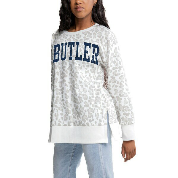 ǥ ǥ ѡåȥ  Butler Bulldogs Gameday Couture Women's SideSlit French Terry Crewneck Sweatshirt Gray