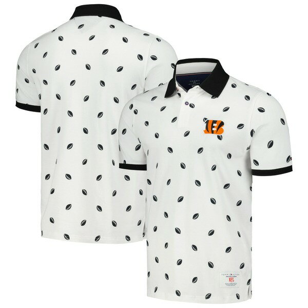 トミー ヒルフィガー メンズ ポロシャツ トップス Cincinnati Bengals Tommy Hilfiger Bryce Pique Polo White