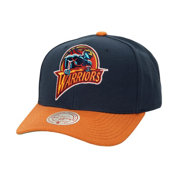 ミッチェル&ネス メンズ 帽子 アクセサリー Golden State Warriors Mitchell & Ness Soul XL Logo Pro Crown Snapback Hat Navy/Orange