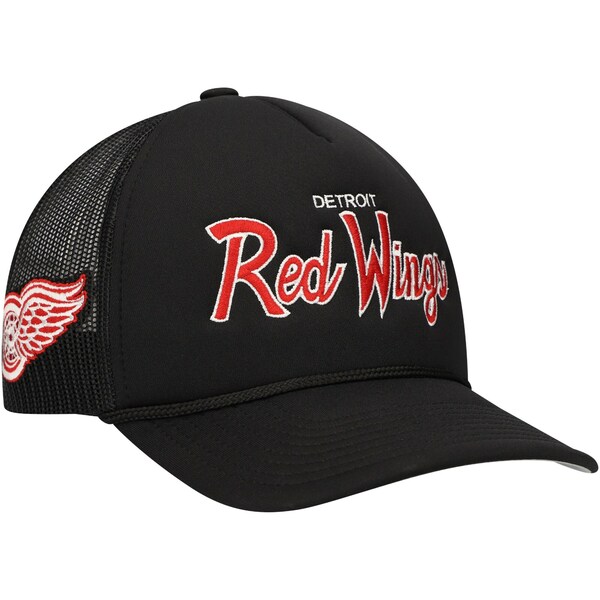 ミッチェル＆ネス ミッチェル&ネス メンズ 帽子 アクセサリー Detroit Red Wings Mitchell & Ness Script Side Patch Trucker Adjustable Hat Black